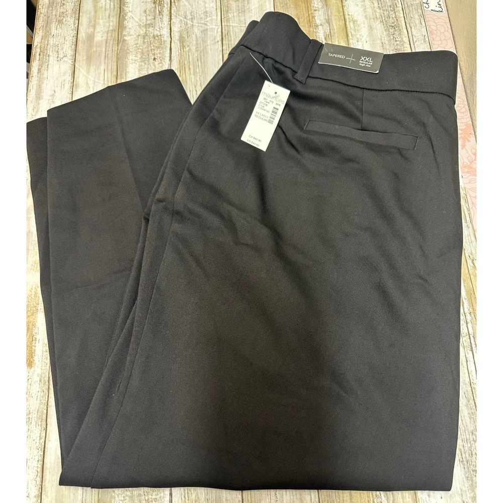 Maurices Black Tapered High Rise Dress Pants‎ XXL Regular NWT business casual